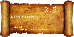 Kiss Elizeus névjegykártya